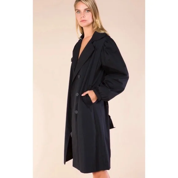 POL Classic Black Double Breasted Trench Coat - Picture 4 of 8